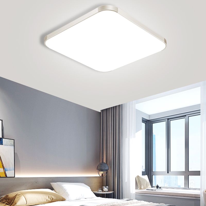Silver Ceiling Light Fixture Modernism LED Flush Mount for Bedroom