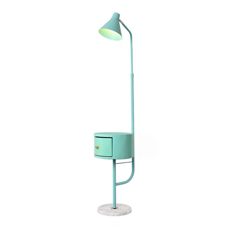 Macaroon Metal Floor Reading Lampe 1-Light Floor Light avec armoire pour le salon