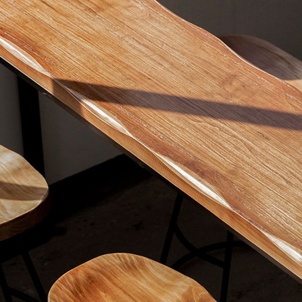 Modern Bar-height Table Solid Wood Top Pub Table for Patio Use