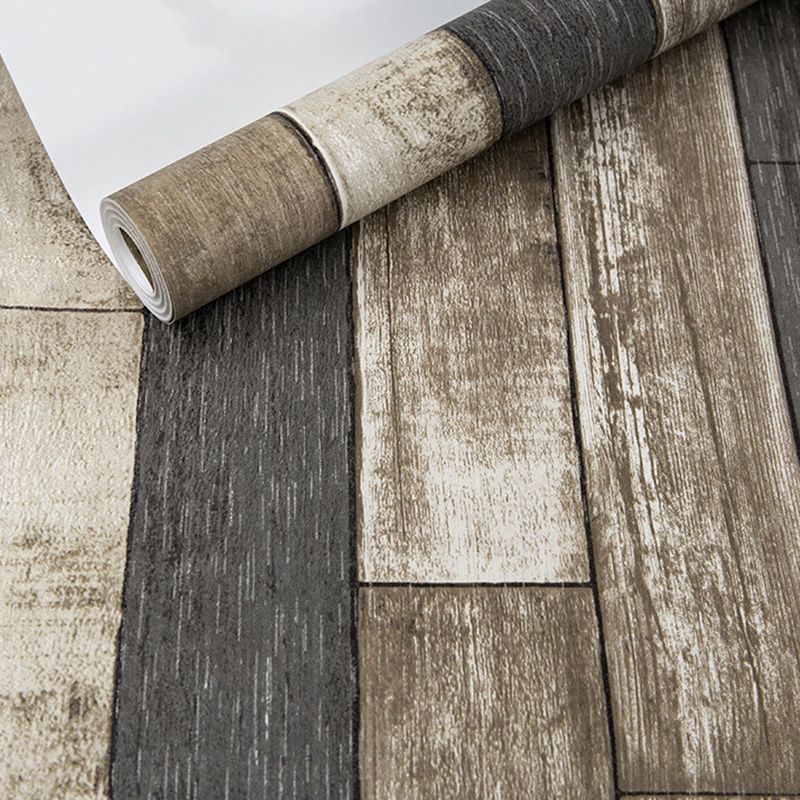 Natural Color Wood Effect Wall Decor Moisture-Resistant Wallpaper Roll for Home, Non-Pasted