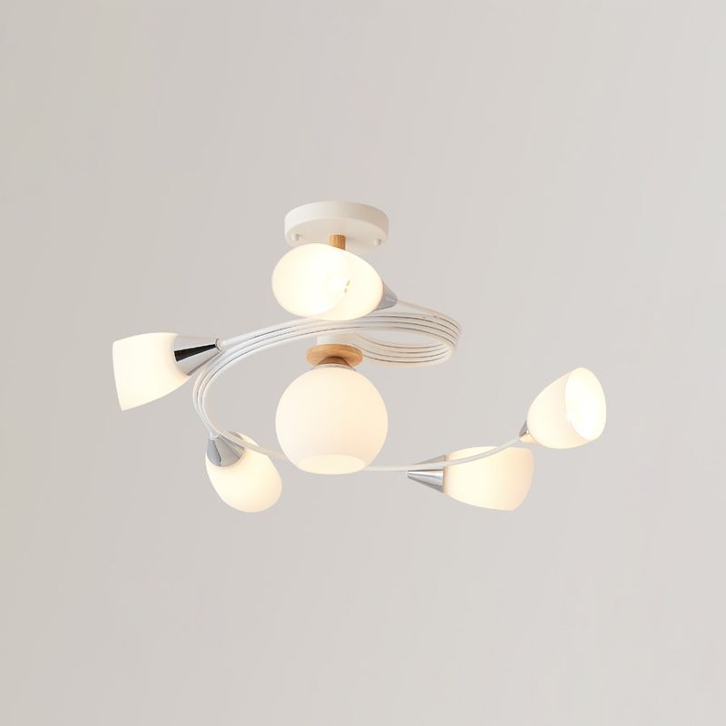 6-lichts kroonluchter licht Macron glazen hanglamp voor woonkamer