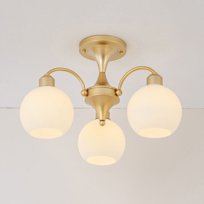 Modern Simple Ceiling Light Ball Shape Shade Iron Ceiling Lamp for Bedroom