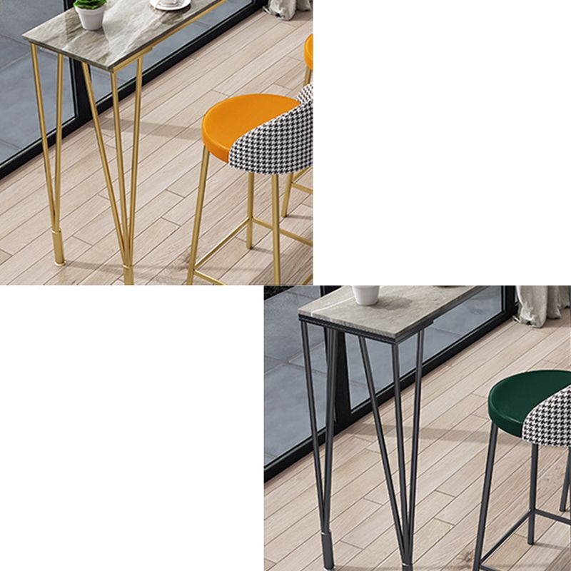 Modern Bar-Height Table Stone Top Bistro Table for Patio Use