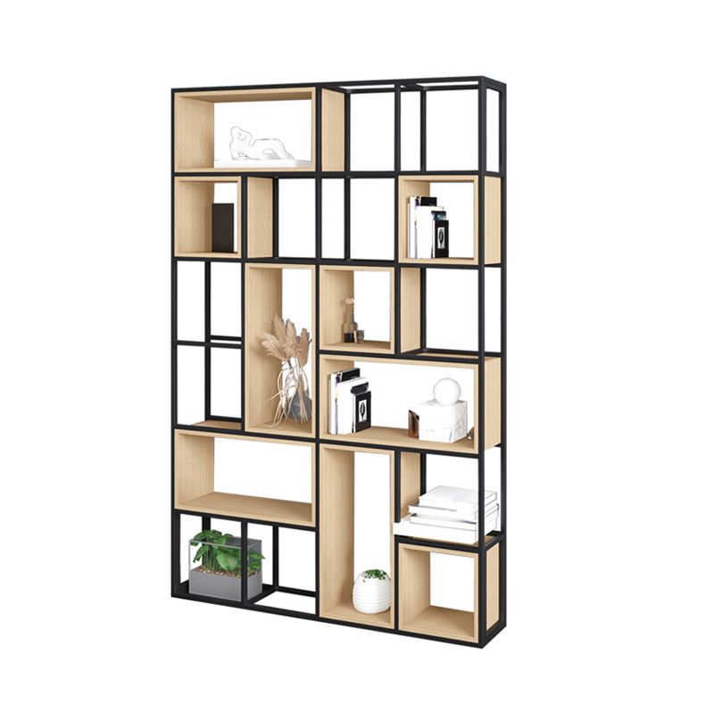Modern Office Open Shelf Natural 11.81" W Engineered Wood Bookshelf