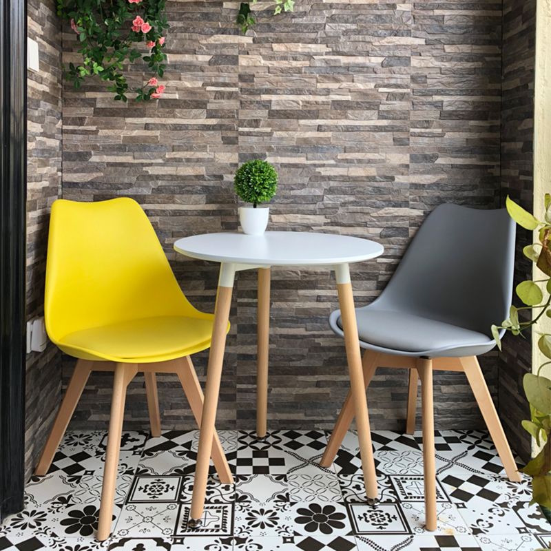 Eames Armless Dining Chairs Scandinavian Side Dining Chairs with Wood Legs