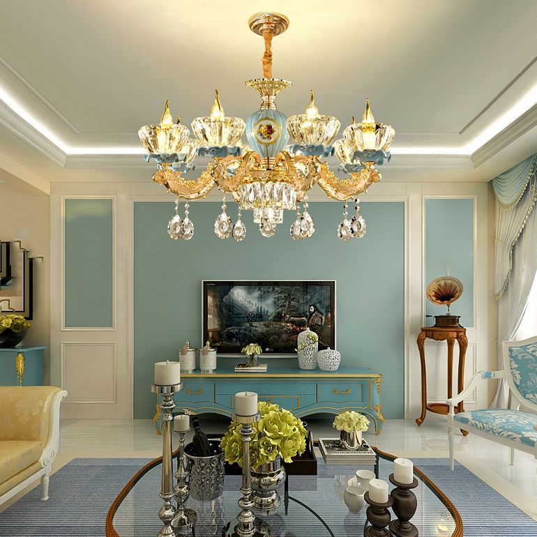 Nordic Style Chandelier Light Postmodern Style Crystal Pendant Light for Living Room