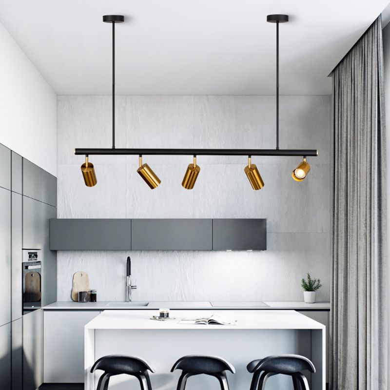 Half Cylinder Shape Modern Style Island Pendant Metal Island Light Fixtures