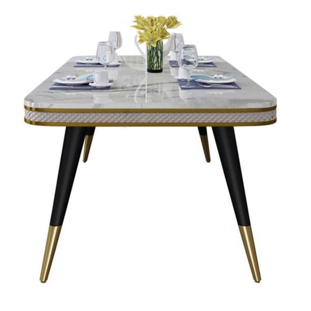Traditional Luxury Dining Table Rectangle 4 Legs Dining Table for Living Room