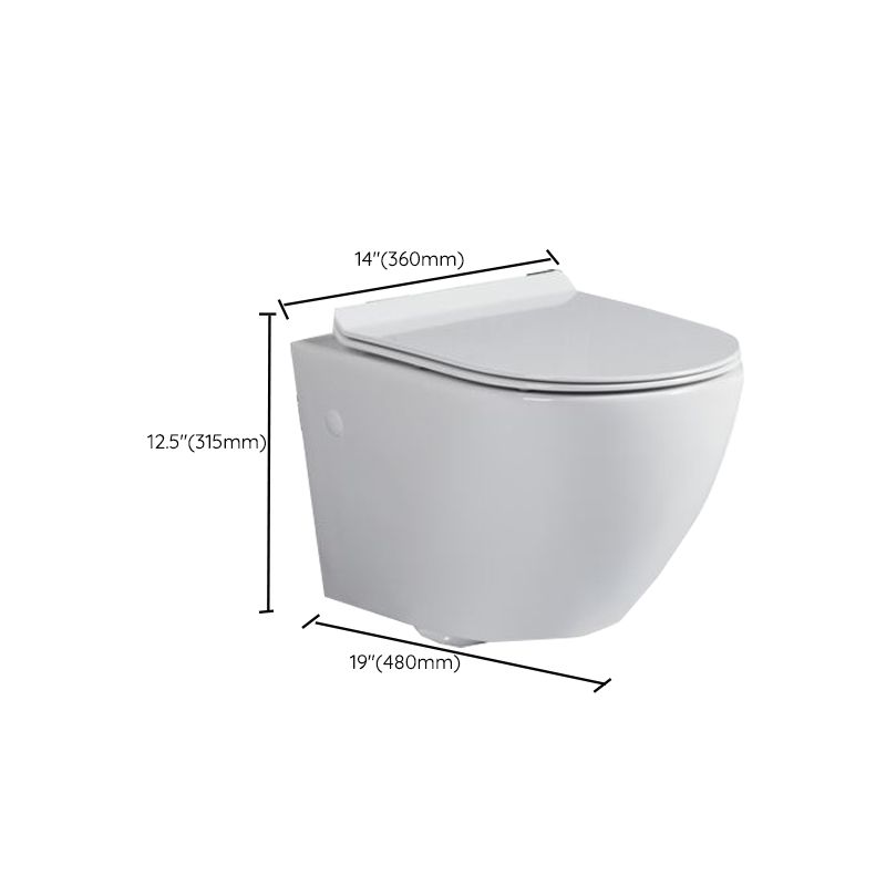 Modern Wall Mount Toilet White Toilet Bowl with Seat for Washroom
