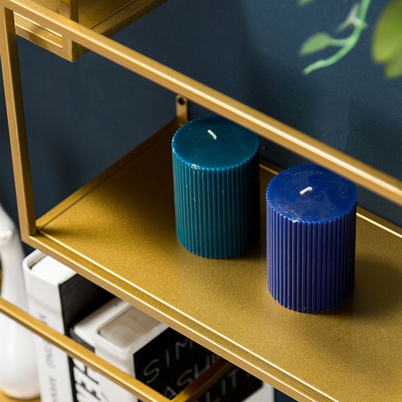 Floating Gold Metal Bookshelf Glam Wall Mounted Shelf Bookcase