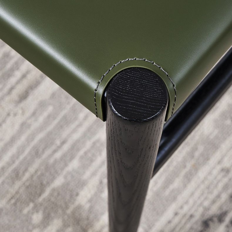 Dining Room Industrial Side Chair Faux Leather Parsons Chair