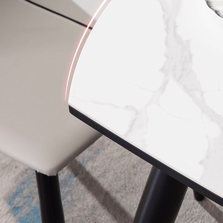 Meubles de style contemporain Table du site à manger ronde de 4 pieds avec feuille de goutte