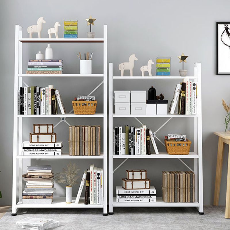11.8" Wide Ladder Book Shelf Contemporary Style Home Metal Bookshelf