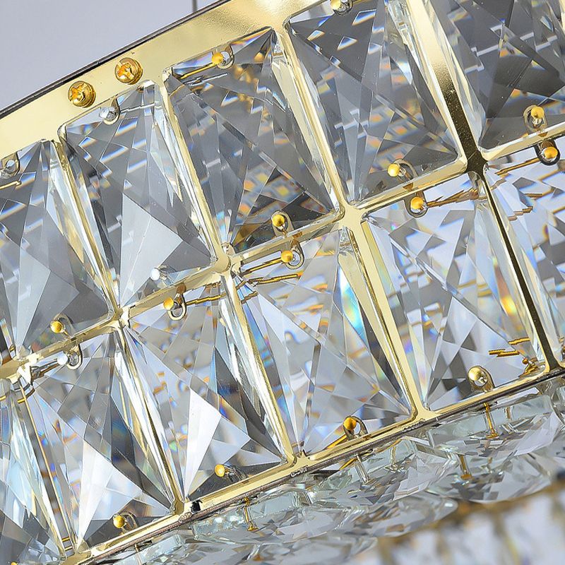 Crystal Linear Island Lighting Fixture Simplicity for Dining Room