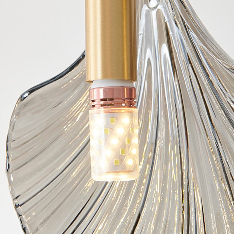 Glass Shell Shape Chandelier Light Modern Style Multi Lights Chandelier Light Fixture