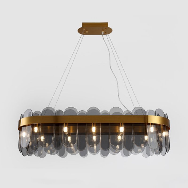 31.5" Length Nordic Style Island Light Simplicity Glass Lighting Fixture for Dining Room