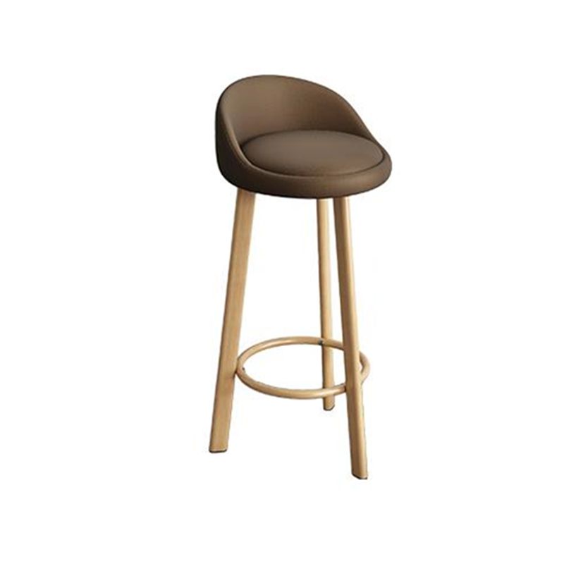Modern Armless Backrest Counter Stool Steel Kitchen Bar Stool with Pedal, 1 Piece