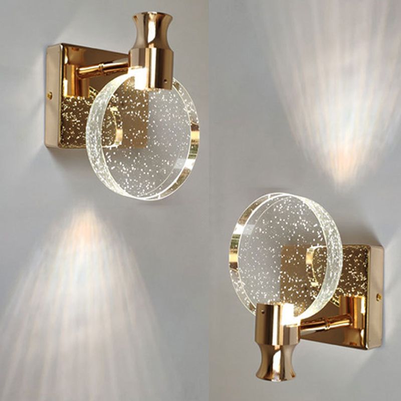 Runde LED -Wandleuchten Licht zeitgenössischer moderner Kristallschatten Innenwandlicht