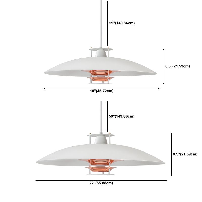 1 Luz de colgante colgante único de estilo moderno de metal para restaurante para restaurante