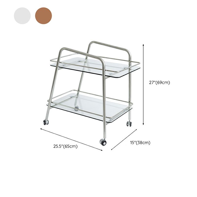 Living Room Double Tier Contemporary with Storage Glass Side Table