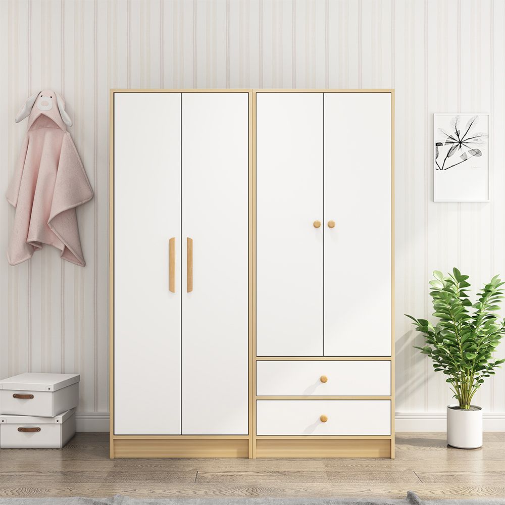 Light Wood Finish Cabinet for Bedroom Contemporary Engineered Wood Storage Cabinet