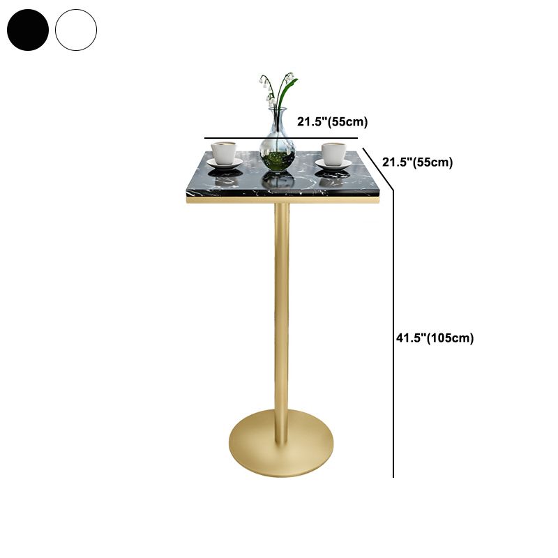 1/2/3 Pieces Glam Iron Bar Table Set Faux Marble Top Bistro Set with Pedestal
