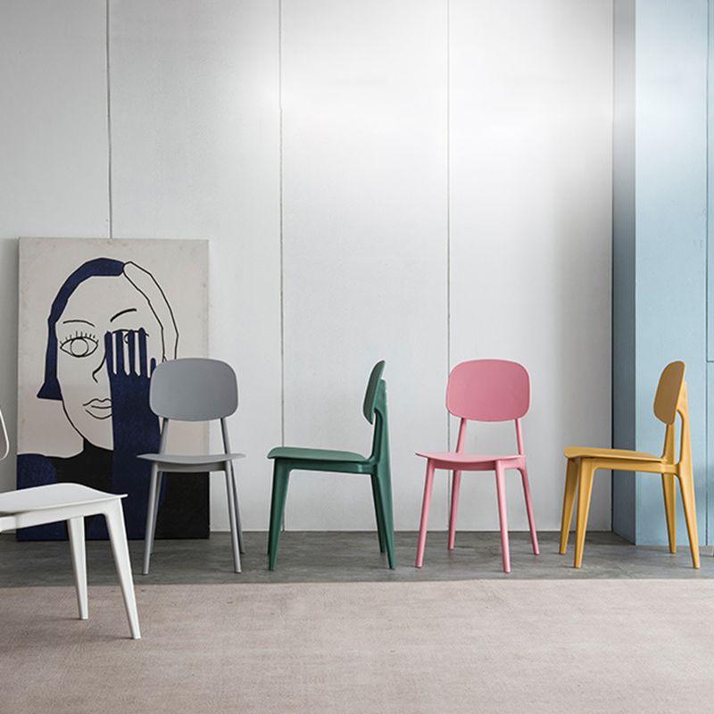 Chaise latéral de maison contemporaine en plastique arrière 32 "H chaise de salle à manger
