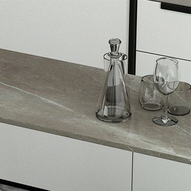 Modern Marble Table with Rectangle Table Top Black Double Pedestal Table - 42" H