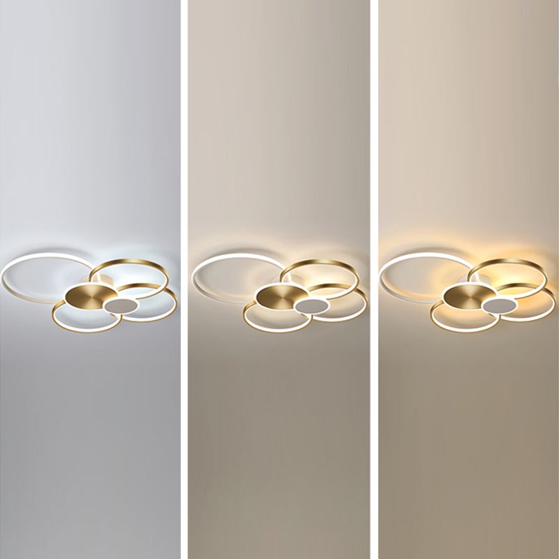 Plafonnier LED multi-anneaux encastré simple pour salon