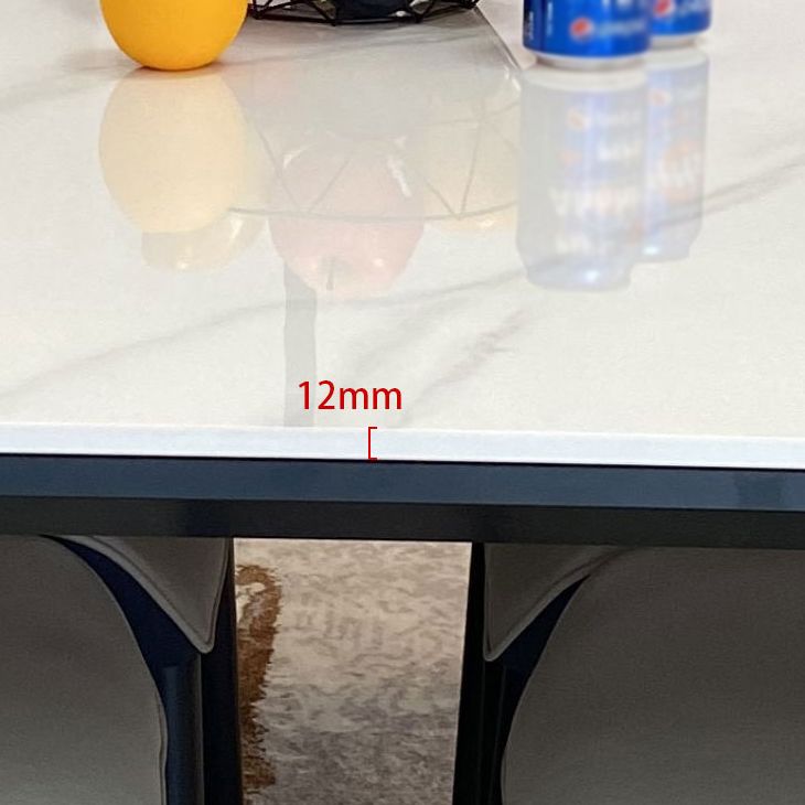 Sintered Stone White Esstisch Industrial 4 -Bein Tisch für Esszimmer