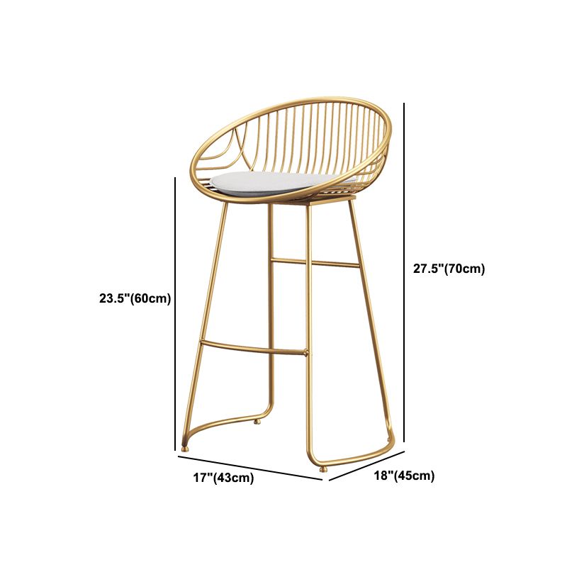 Scandinavian Upholstered Bar Stools for Home Bucket Stools with Metal Base