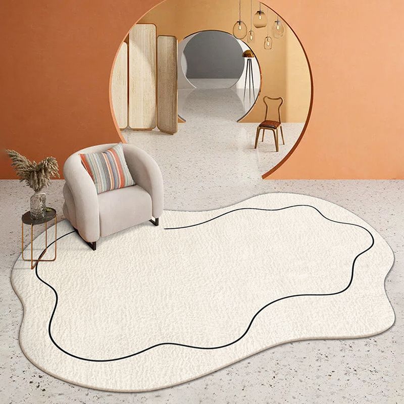 Tapis de tapis de tapis simple blanc tapis lavable tapis lavable pour décoration intérieure