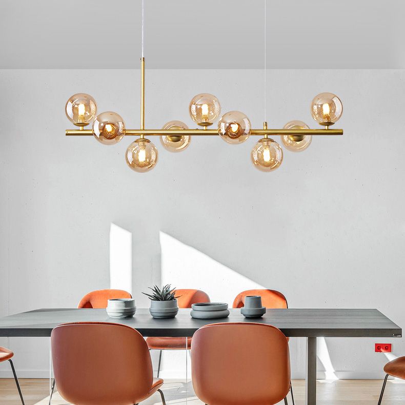 Spherical Glass Island Chandelier Light Nordic Style Chandelier Lighting Fixture