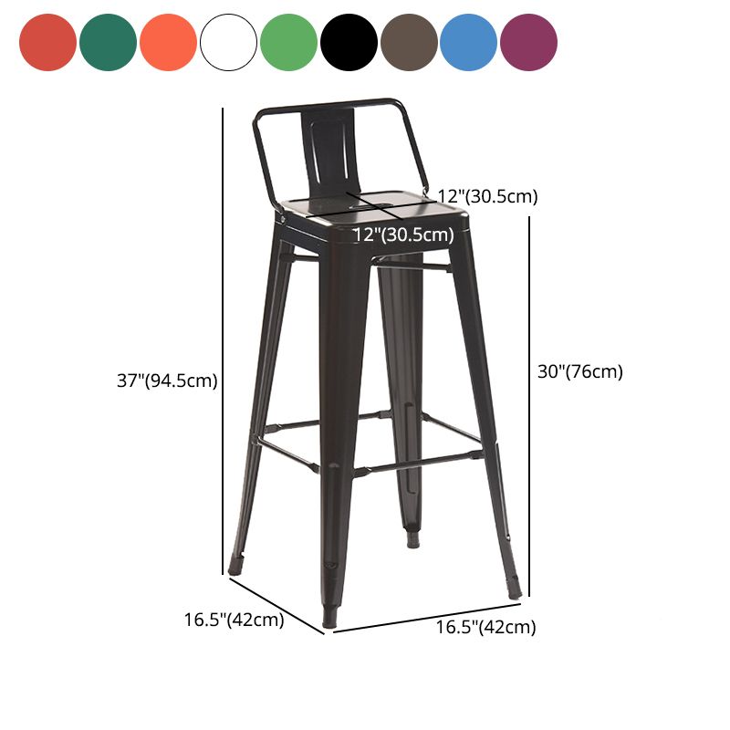 Industrial Style Metal Bar-stool Square Iron Seat Counter Stool for Kitchen Bar