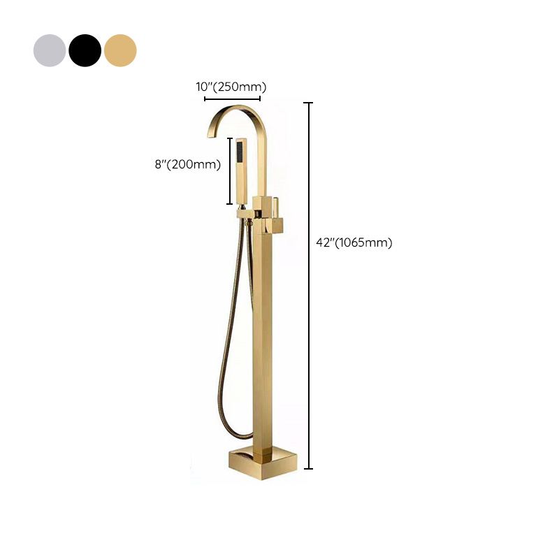 Modern Freestanding Tub Filler Trim Copper Floor Mounted Freestanding Bathtub Faucet