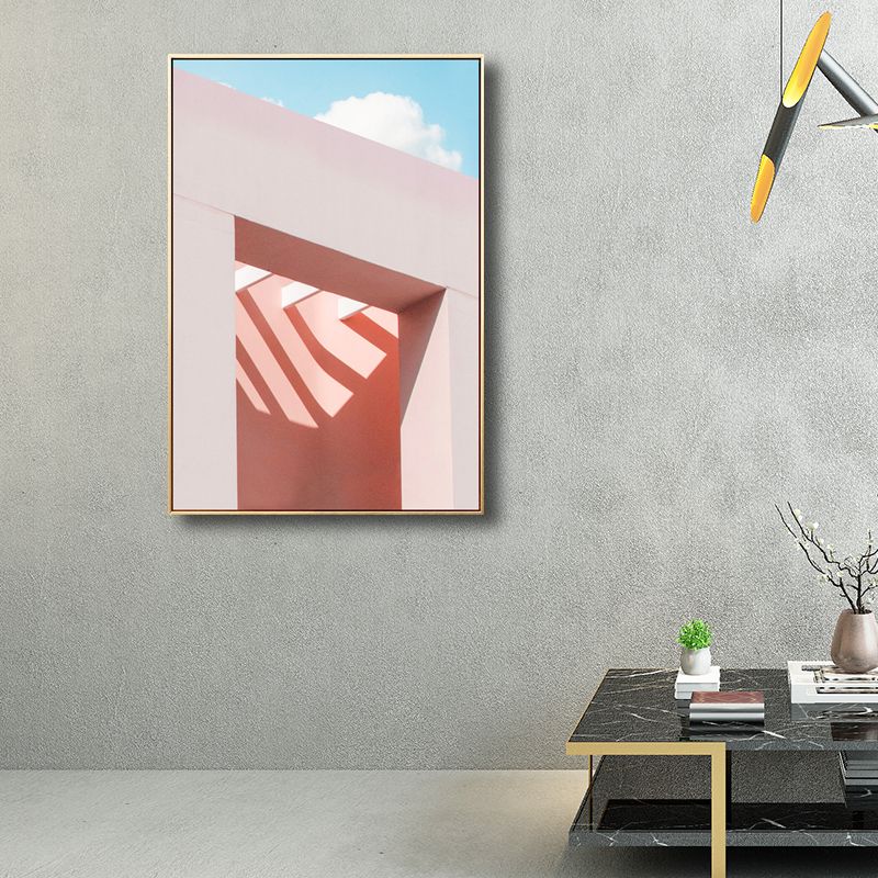 Outdoor Building Painting Nordic Style Canvas Wall Art Print, Multiple Sizes Options