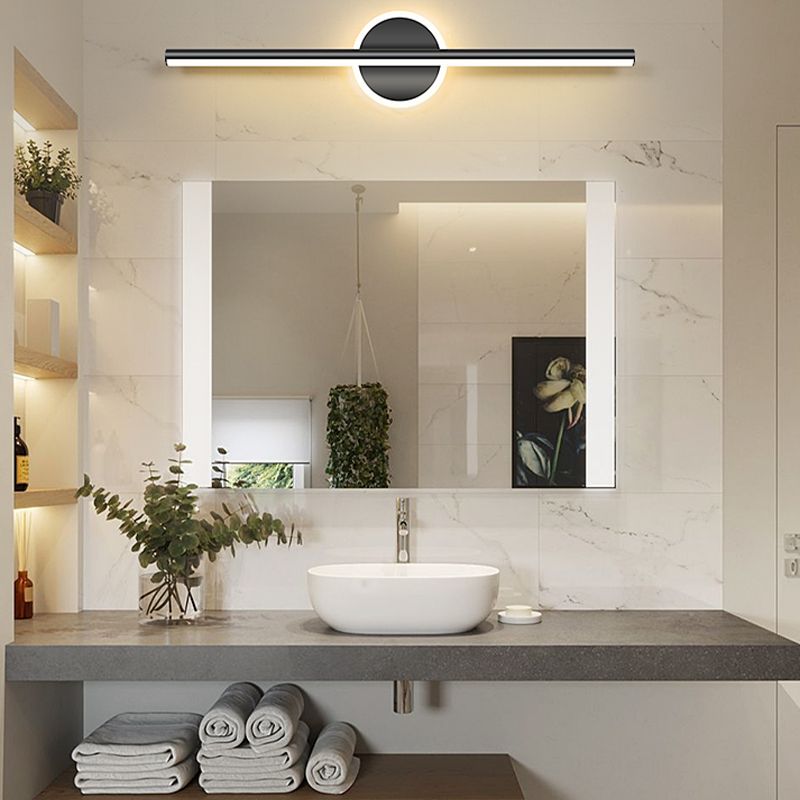 Style moderne de forme linéaire applique en métal métal 2 lumineux légers lumière pour salle de bain