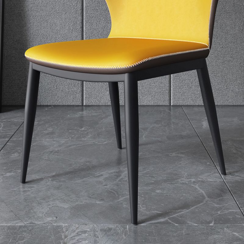 Contemporary Dining Chair Armless Metal Wingback Chairs for Kitchen