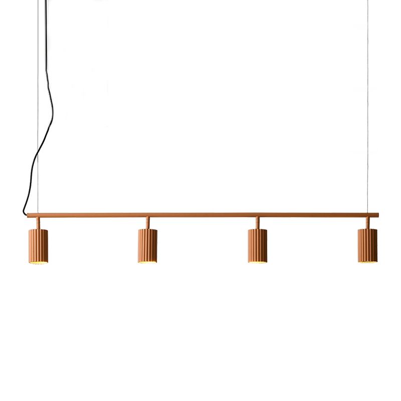 Moderne stijl cilinder eiland verlichtingsarmaturen metaal 4 lichte hanglamp armaturen