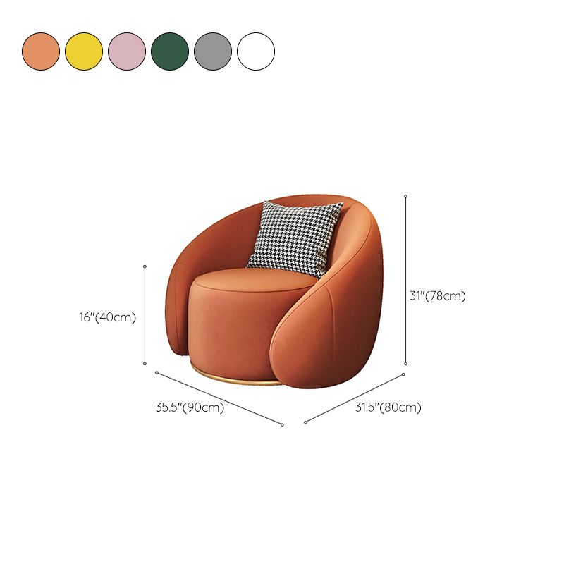 Contemporary Faux Leather Chair Solid Color Sloped Arms Chair