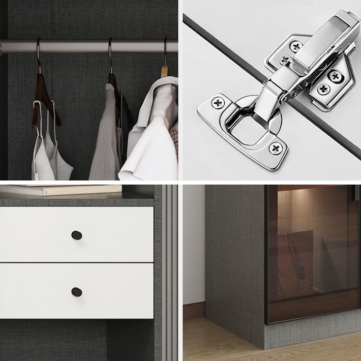 Contemporary Storage Cabinet Mirrored Finish Cabinet with Glass Door