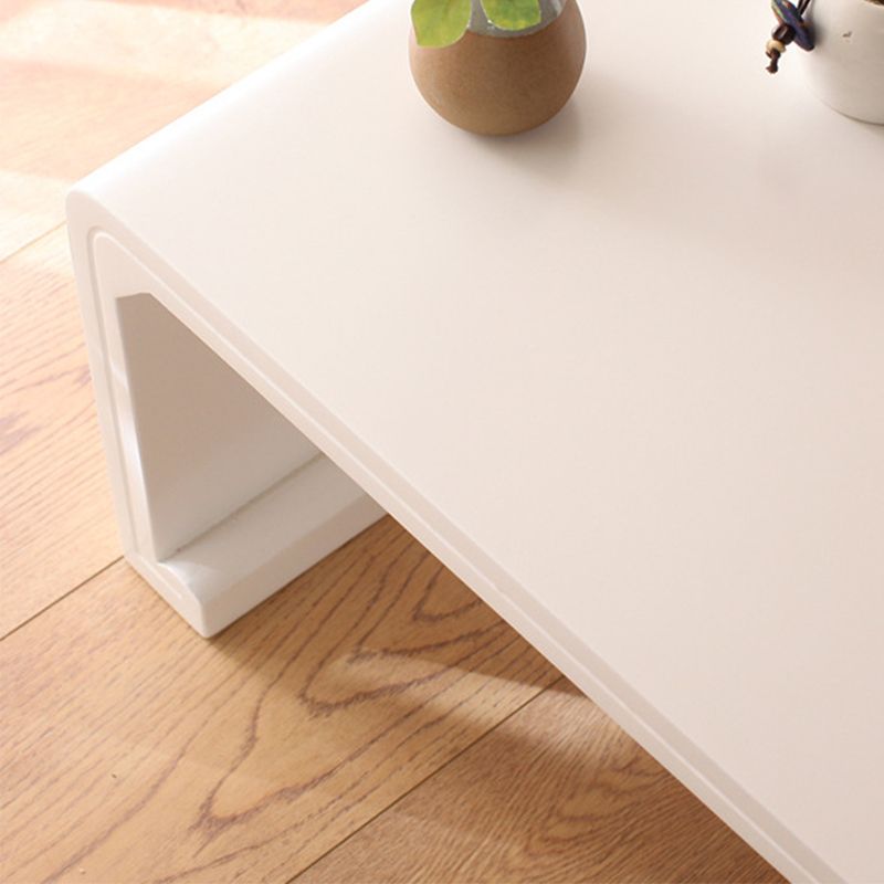 Rectangle Solid Wood Coffee Table with Sled Base Cocktail Table