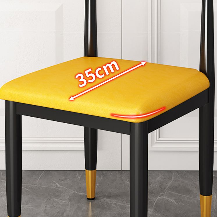 Nordic Style Dining Side Chairs Armless Chairs for Kitchen with Metal Legs (Set of 2)