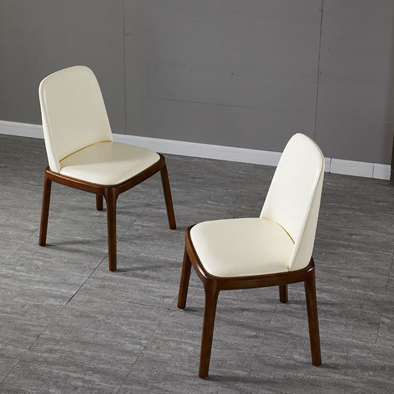 Silla auxiliar industrial para interiores, silla de comedor tapizada de madera con respaldo macizo (juego de 2)