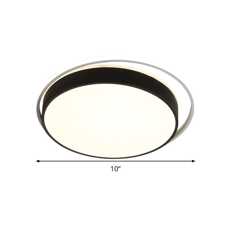 Black / Gold Round Flush Mount Light 10 "/18" /21.5 " W Simple Acrylique LED Ceiling Lighting in Warm / White Light / Remote Control Stepless Dimming