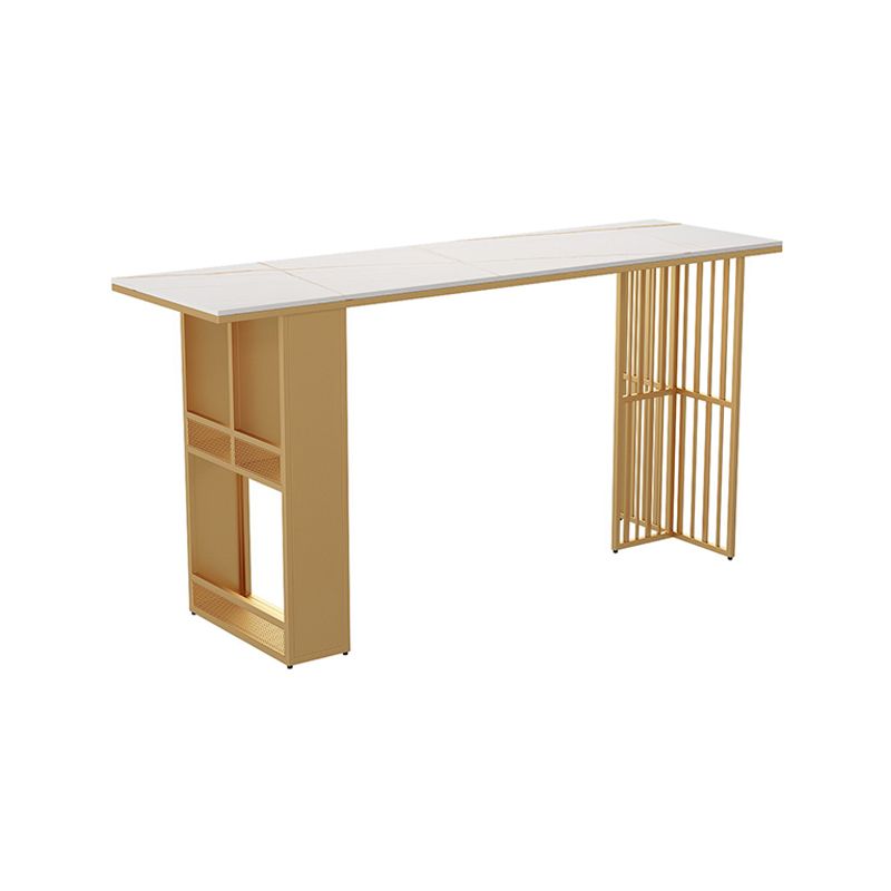 Modern Marble Storage Counter Height Table Modern Rectangle Bar Height Pub Table