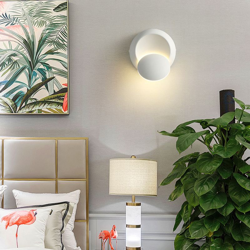 Round Shape Metal Wall Sconces Modern 1-Light Wall Mount Light Fixture