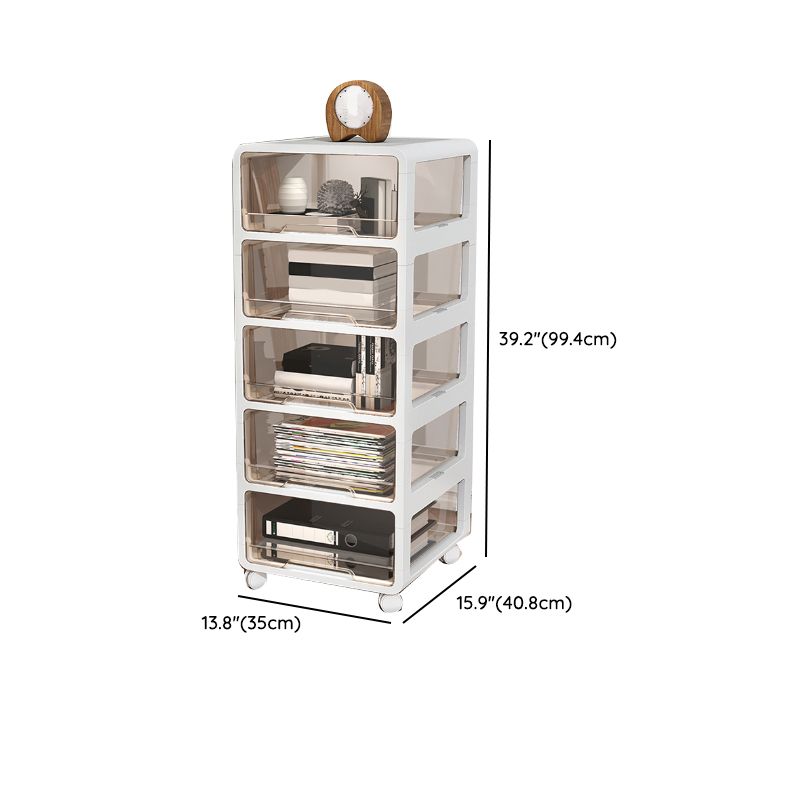 Modern Vertical Filing Cabinet Transparent Plastic Drawers File Cabinet