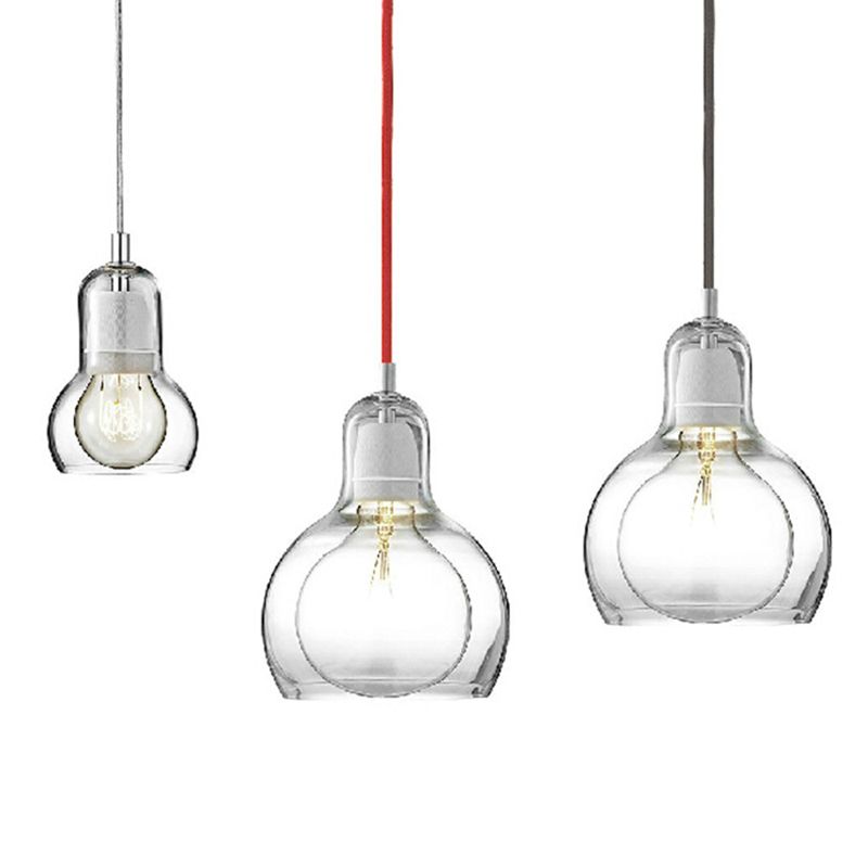 Double-layer Glass Shade Mini Pendant Light Gourd Shaped Contemporary Simplicity Hanging Lamp