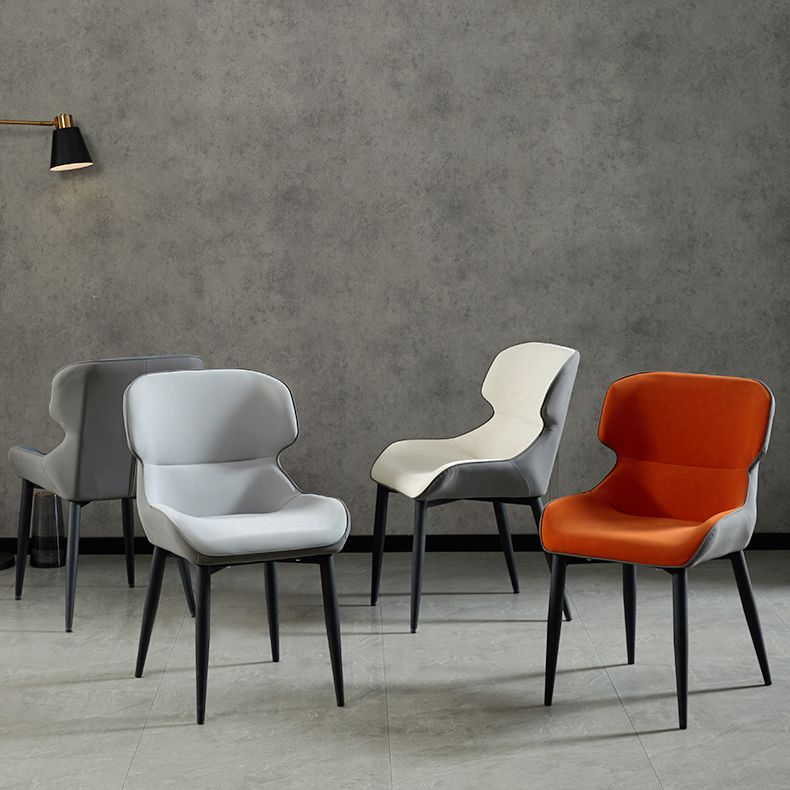 Nordic Style Metal Armless Dining Chairs Wingback Side Chair for Home Use